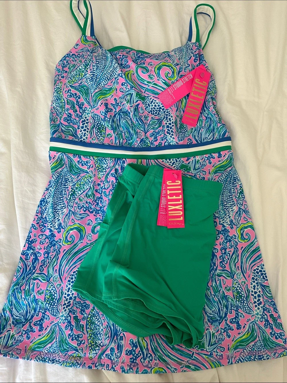 NWT, Lilly Pulitzer Deidra Dress UPF 50+ in Lilac Rose We Mermaid It, Sz L